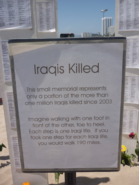 sign "Iraqis Killed"